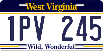 WV license plate 1PV245