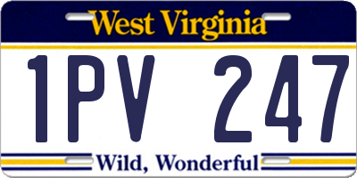 WV license plate 1PV247