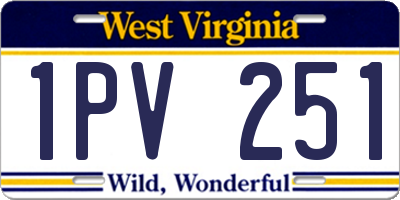 WV license plate 1PV251