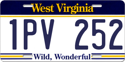 WV license plate 1PV252