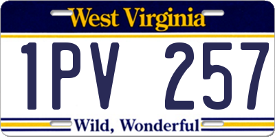 WV license plate 1PV257