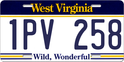 WV license plate 1PV258