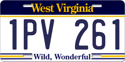 WV license plate 1PV261