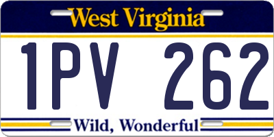 WV license plate 1PV262