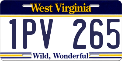 WV license plate 1PV265