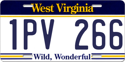 WV license plate 1PV266