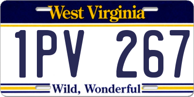 WV license plate 1PV267