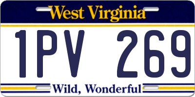 WV license plate 1PV269