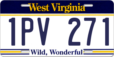 WV license plate 1PV271