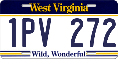 WV license plate 1PV272