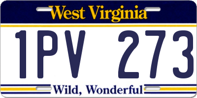 WV license plate 1PV273