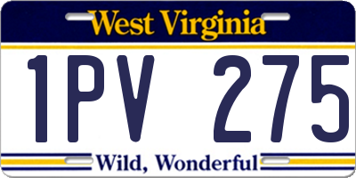 WV license plate 1PV275