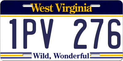 WV license plate 1PV276