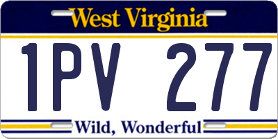 WV license plate 1PV277