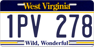WV license plate 1PV278