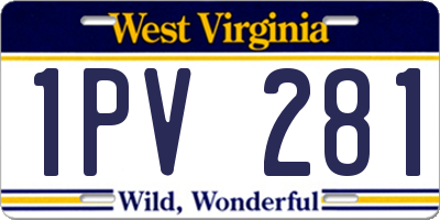 WV license plate 1PV281