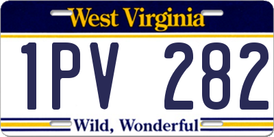 WV license plate 1PV282