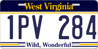 WV license plate 1PV284