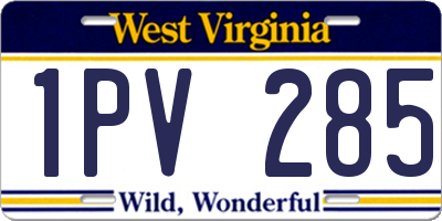 WV license plate 1PV285