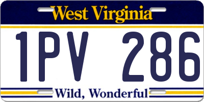 WV license plate 1PV286