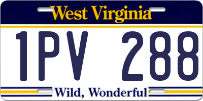 WV license plate 1PV288