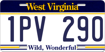 WV license plate 1PV290