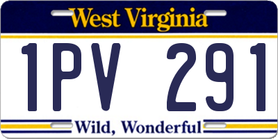 WV license plate 1PV291