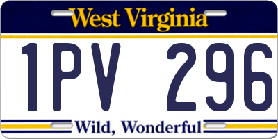WV license plate 1PV296