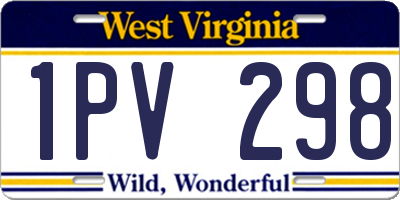 WV license plate 1PV298