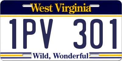 WV license plate 1PV301