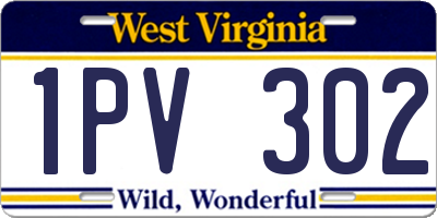 WV license plate 1PV302