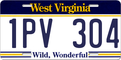 WV license plate 1PV304