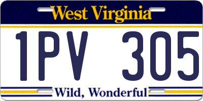 WV license plate 1PV305