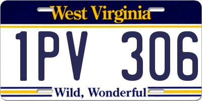 WV license plate 1PV306