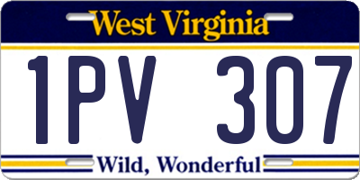 WV license plate 1PV307