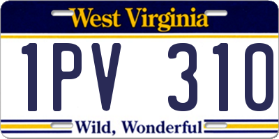 WV license plate 1PV310