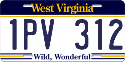 WV license plate 1PV312