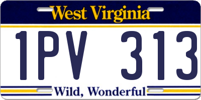 WV license plate 1PV313