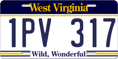 WV license plate 1PV317