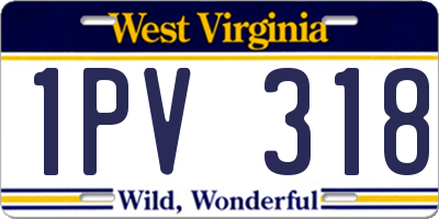 WV license plate 1PV318