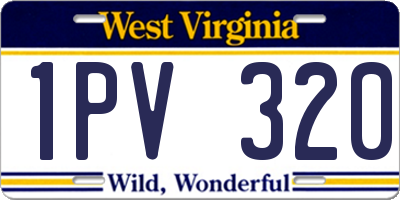 WV license plate 1PV320