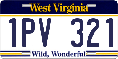 WV license plate 1PV321