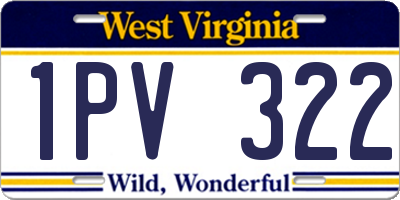 WV license plate 1PV322