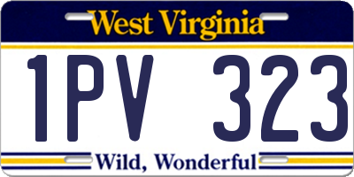WV license plate 1PV323