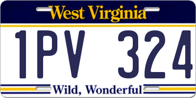 WV license plate 1PV324