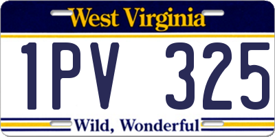 WV license plate 1PV325