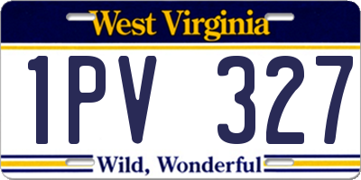WV license plate 1PV327