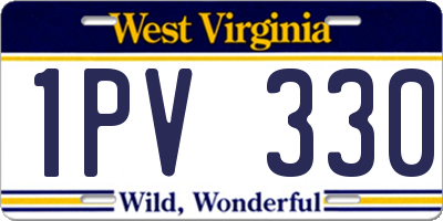 WV license plate 1PV330