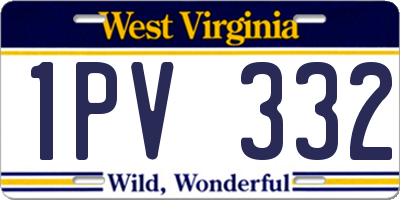WV license plate 1PV332