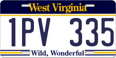 WV license plate 1PV335